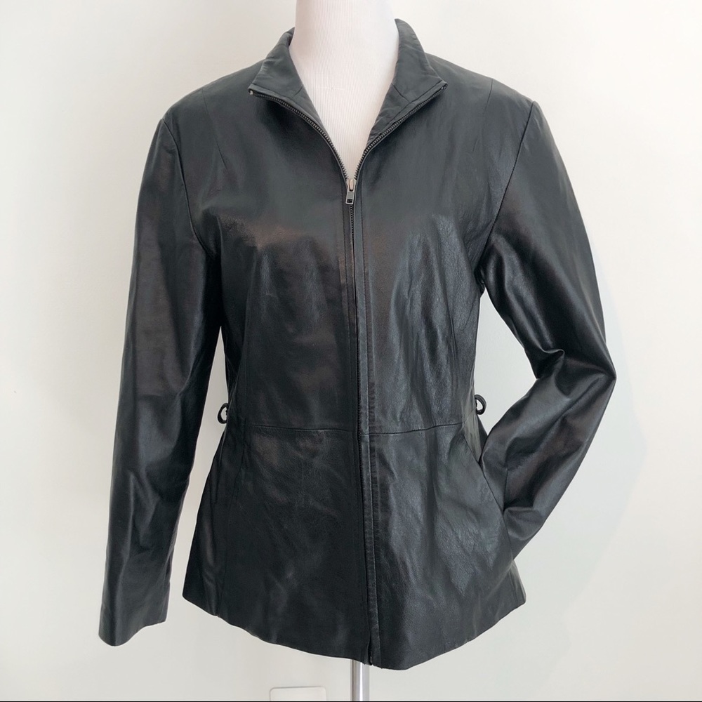 Wilson’s Leather Maxima Vintage Black Genuine Leather Blazer Jacket, size Large
